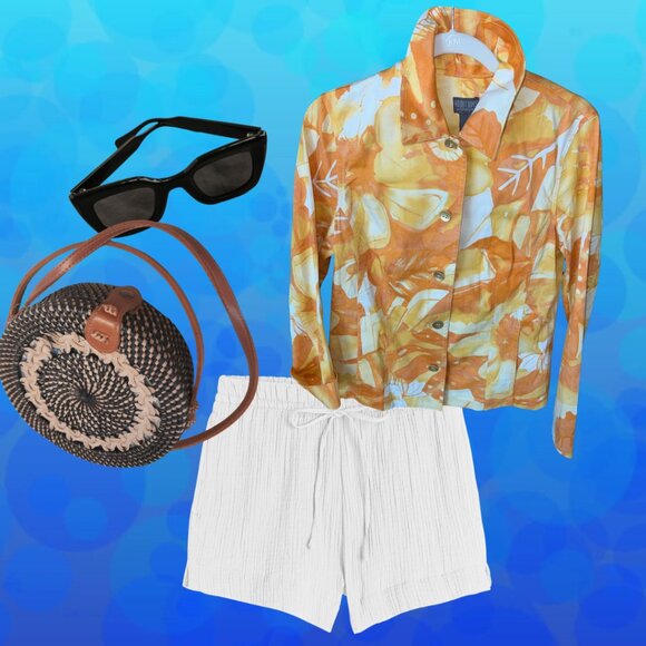 ☀️ Chico’s Sunshine Floral Print Jacket – Size 1 (M/8) ☀️ - Picture 2 of 6